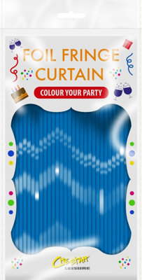 Cheetah Shimmer Party Event Backdrop Tinsel Curtain 2M x 1M Blue