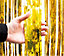 Cheetah Shimmer Party Event Photo Backdrop Tinsel Curtain 2.5M x 1M Gold