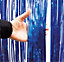 Cheetah Shimmer Party Event Photo Backdrop Tinsel Curtain 3M x 1M Blue