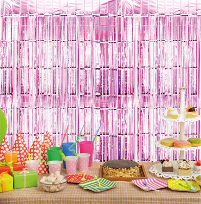Cheetah Shimmer Party Event Photo Backdrop Tinsel Curtain 3M x 1M Pink