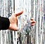 Cheetah Shimmer Party Event Photo Backdrop Tinsel Curtain 3M x 1M Silver