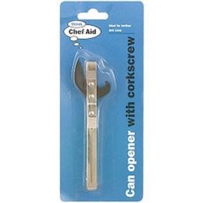 Chef Aid Can Opener with Corkscrew Silver (One Size)