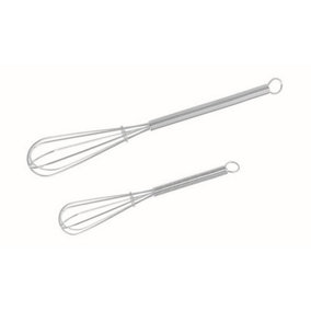 Chef Aid Mini Hand Whisk Set (Pack of 2) Silver (One Size)