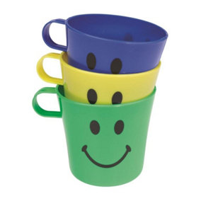 Chef Aid Plastic Cups (Pack Of 3) Blue/Yellow/Green (One Size)