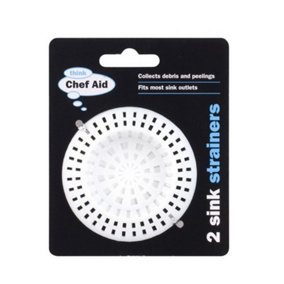 Chef Aid Plastic Sink Strainers (Pack Of 2) White (One Size)