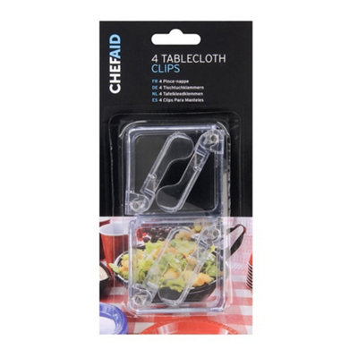 Chef Aid Table Cloth Clips (Pack of 4) Clear (One Size)