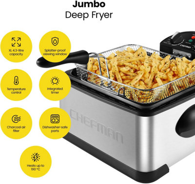 Chefman 4.3 Litre Deep Fat Fryer with Basket Strainer DIY at B Q