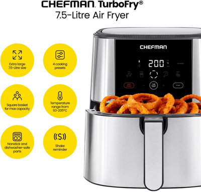 Chefman Stainless Steel 7.5 Litre Family size Air Fryer DIY at B Q