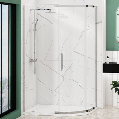 Chelsea 1200 x 900mm Single Door Offset Quadrant Shower Enclosure Walk ...