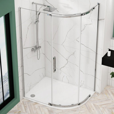 Chelsea 1200 x 900mm Single Door Offset Quadrant Shower Enclosure Walk ...
