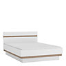 Chelsea 146cm wide Double Bed frame in White with Oak Trim