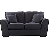 Chelsea 164cm Wide Charcoal Grey Herringbone Fabric 2 Seat Sofa with Scatter Cushions Included