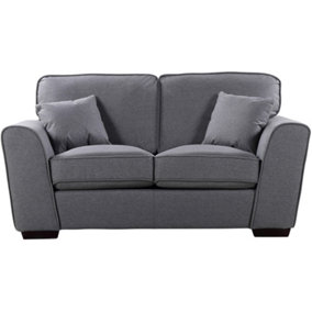 Chelsea 164cm Wide Dark Grey Herringbone Fabric 2 Seat Sofa with Scatter Cushions Included