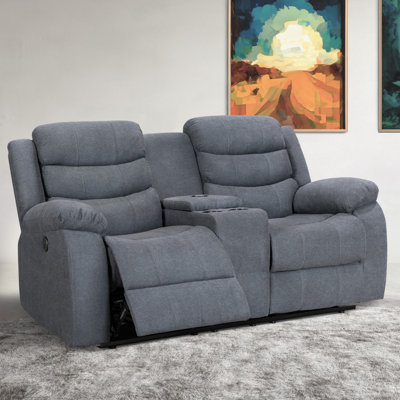 Chelsea 2 Seater Electric Recliner Sofa in Dark Grey Fabric