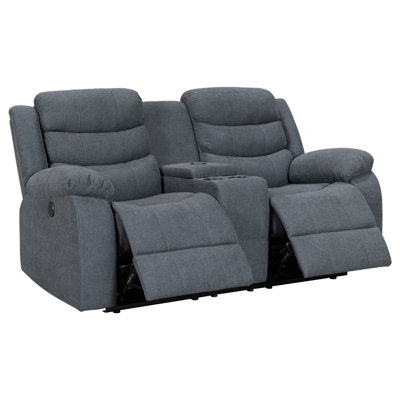 Chelsea 2 Seater Electric Recliner Sofa in Dark Grey Fabric