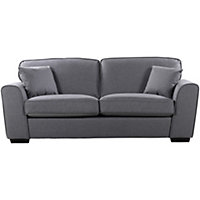 Chelsea 204cm Wide Dark Grey Herringbone Fabric 3 Seat Sofa with Scatter Cushions Included