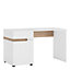Chelsea Desk/Dressing Table in White with Oak Trim