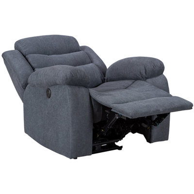 Chelsea Electric Recliner Chair in Dark Grey Fabric