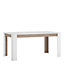 Chelsea Extending Dining Table  in White with Oak Trim