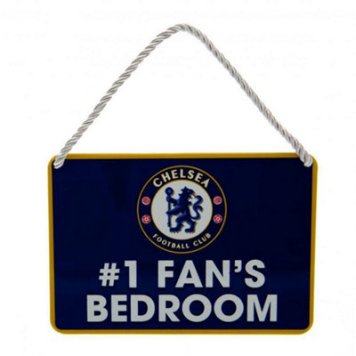 Chelsea FC 1 Fans Bedroom Door Sign Blue/White (One Size) | DIY at B&Q