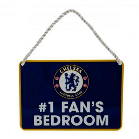 Chelsea FC 1 Fans Bedroom Door Sign Blue/White (One Size)