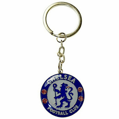Chelsea FC Crest Enamel Keyring Blue/White (One Size)