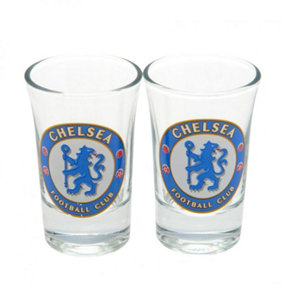 Chelsea FC Crest Shot Gl Set (Pack of 2) Clear (One Size)
