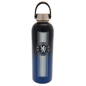 Chelsea FC Crest Thermal Flask Navy/White/Silver (One Size)