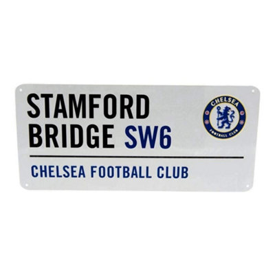 Chelsea FC Official Football Metal Street Sign White/Black/Blue (One Size)
