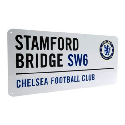 Chelsea FC Official Football Metal Street Sign White/Black/Blue (One Size)