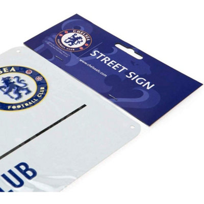 Chelsea FC Official Football Metal Street Sign White/Black/Blue (One Size)