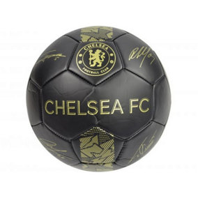 Chelsea FC Signature Phantom Faux Leather Football Black/Gold (5)