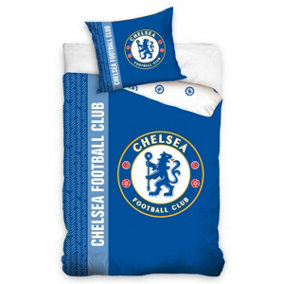 Chelsea FC Single Cotton Duvet Cover and Pillowcase Set - European Size