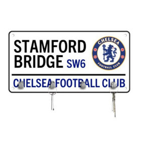 Chelsea FC Stamford Bridge Key Hook Blue/Black/White (One Size)