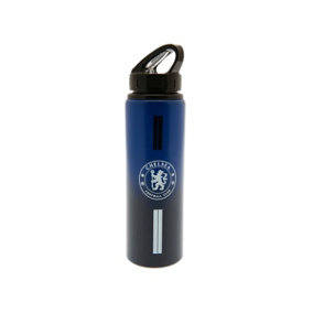 Chelsea FC Stripe Aluminium Water Bottle Royal Blue (One Size)