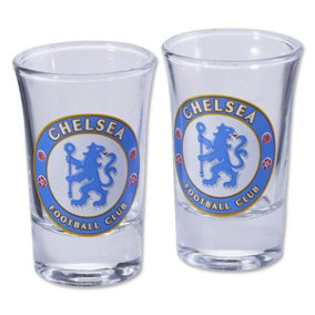 Chelsea FC Two Pack Home Word Mark Shot Gles Transparent/Blue (One Size)