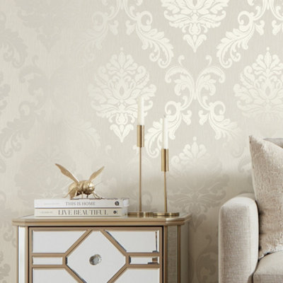 White 2024 damask wallpaper