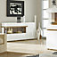 Chelsea Low Display Cabinet 85cm wide in White with Oak Trim