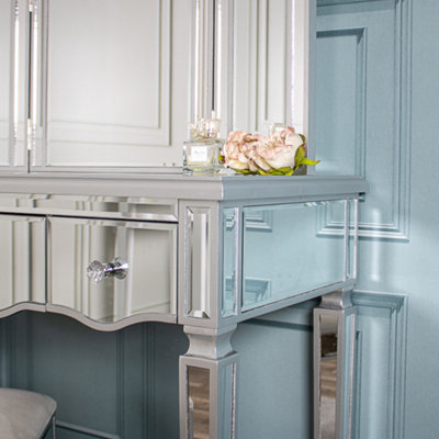 Chelsea Mirrored Dressing Table, Mirror and Stool Set