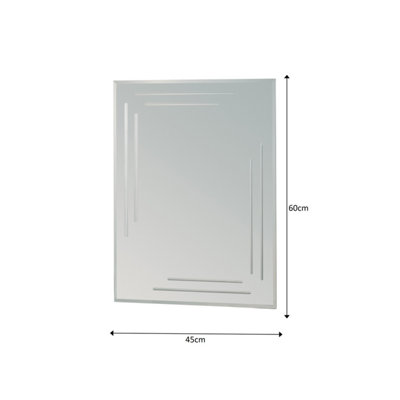 Chelsea Rectangular Wall Mounted Frameless Bathroom Mirror 60 x 