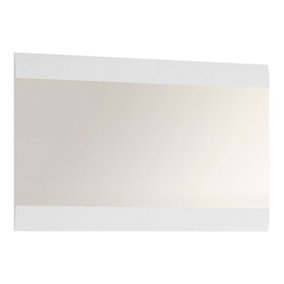 Chelsea Wall Mirror 109.5 cm wide in White with Oak Trim