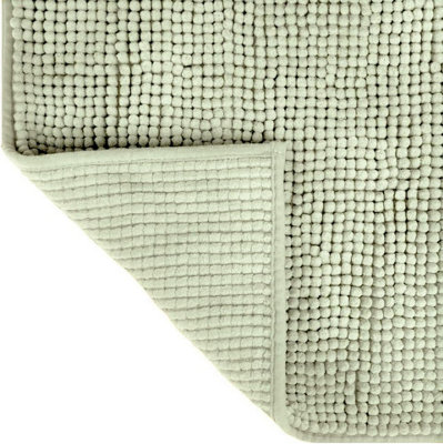 Chenille Bobble Bath Mat Non Slip 50 x 80cm - Sage Green