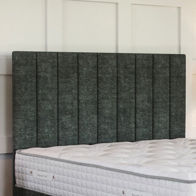 Chenille Charcoal Platform Top Divan Bed Base 4FT Small Double with ...