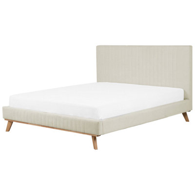 Chenille EU Super King Bed Beige TALENCE