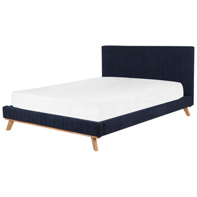 Chenille EU Super King Bed Dark Blue TALENCE