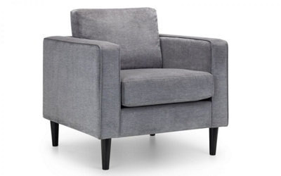 Chenille Fabric Armchair - Grey