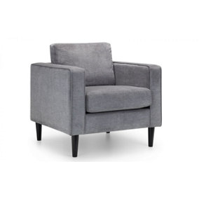 Chenille Fabric Armchair - Grey