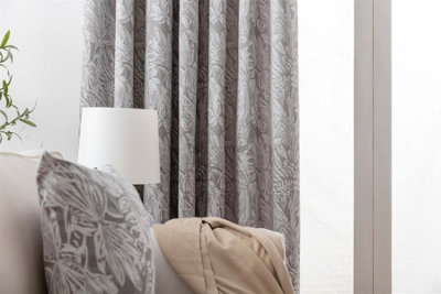 Sorrento Silver Grey Eyelet Ring Top Lined Curtains – 90x90 Inch, Light Filtering, Ready Made