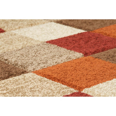 Chequered Geometric Modern Rug for Living Room, Bedroom and Dining Room-80cm X 150cm