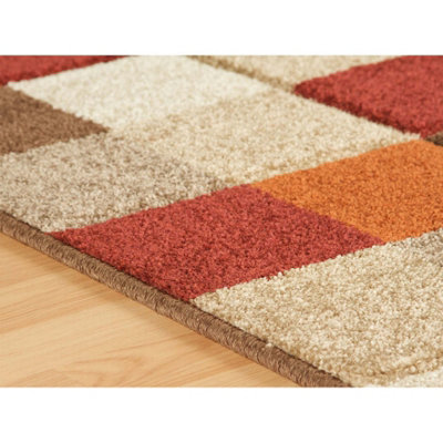 Chequered Geometric Modern Rug for Living Room, Bedroom and Dining Room-80cm X 150cm
